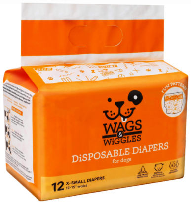 Wags & Wiggles Pañales X-Small 12 unidades Para perro